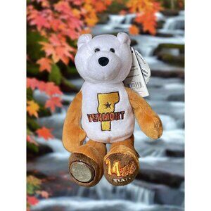 2001 Limited Treasures Vermont State Quarter Coin Bean Bear Plush